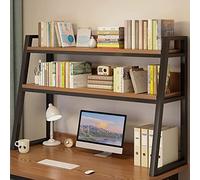 Scaffale per libri da scrivania a 2 ripiani regolabile in altezza per scrivania per computer, stampante e piccoli libri nizer nero, ideale per dormitorio 115 x 32 x 90 cm.