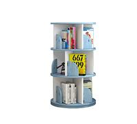 Scaffale per libri e foto per bambini con rotazione a 360 gradi, da terra a soffitto, colore blu, per la casa, 40 x 98 cm
