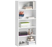 Scaffale per libri Homcom Tier con 3 ripiani regolabili per soggiorno, ufficio, camera da letto, bianco