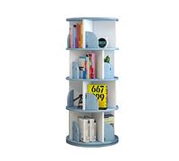 Scaffale per libri illustrati per bambini con rotazione a 360 gradi, semplice e piccola libreria per la casa, blu, 40 x 129 cm