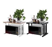 Scaffale per Microonde a 2 strati, Mensola per Forno a Microonde Supporto per Microonde Scaffale da in Ferro e MDF della Griglia del Forno 38x38x57cm bianco