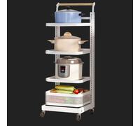 Scaffale per microonde a 3 ripiani con portaoggetti estensibile e angolare, bianco, con cassetto profondo, design salvaspazio (4 x 3 x 1 cestino)