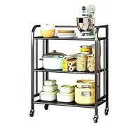 Scaffale per microonde a 3 ripiani con ruote, robusto supporto da cucina salvaspazio per una facile mobilità, ideale per uso domestico o ufficio