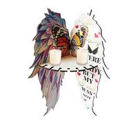 Scaffale per pareti ad ala d'angelo - supporto per la farfalla in legno, scaffali angolari decorativi | Pianto di stoccaggio rustico, organizzatore di impiccagione Boho, display d'arte unità moderna m