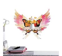 Scaffale per pareti ad ala d'angelo - supporto per la farfalla in legno, scaffali angolari decorativi | Pianto di stoccaggio rustico, organizzatore di impiccagione Boho, display d'arte unità moderna m