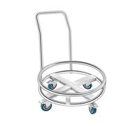 Scaffale per pentole e carrelli in acciaio inox, design anti-ribaltamento, per bombole di gas e bidoni della spazzatura, contenitori rotondi per magazzino/uso industriale