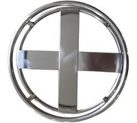 Scaffale per Pentole in Acciaio Inossidabile, Carrello Rotondo in Acciaio Inossidabile, Vassoio per Piattino con Ruote, Base Mobile per Bombole del Gas, Carrello per Pallet per Pian, Silver-82x22cm