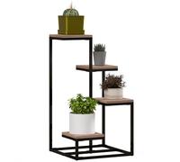 Scaffale per piante Outsunny, scaffale in metallo per bevande e fiori, 4 livelli diversi, stile industriale, 40x40x40 cm, n