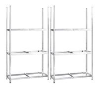 Scaffale per pneumatici, 2 pezzi, argento, in acciaio, 110 x 40 x 200 cm, con 3 ripiani regolabili in altezza, per garage, officina, cantina, per carichi pesanti, ad alta portata per ordine e