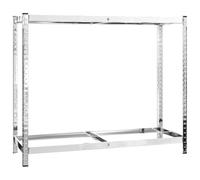 Scaffale per pneumatici con 2 ripiani regolabili in altezza in acciaio zincato, 110 x 40 x 110 cm, argento, autoportante, alta portata fino a 300 kg, ideale per garage, officina e magazzino, robusto e