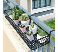 Scaffale per ringhiera per vasi di fiori, mensola per ringhiera appesa al ponte, portavasi in metallo, cestini per piante rettangolari antiruggine, resistente per tutte le stagioni per uso i