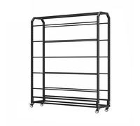 Scaffale per Rotoli di Tessuto con Asta di Sospensione Regolabile, Organizer Mobile in Acciaio con Ruote per espositori in Vinile, Pelle, pellicole per vetri e Carta da Parati