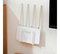 Scaffale per router da parete per casa o ufficio, rack galleggiante per router WLAN per cavi Internet, set-top box, console di gioco, per lettore DVD, telecomandi, senza punzonatura (1 confezione)