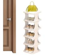Scaffale per scarpe a 6 livelli - piattaforma pieghevole compatta | Archiviazione pratica per scarpe e accessori, ideale per camera da letto, soggiorno, dormitorio, ingresso, armadio, facile da montar