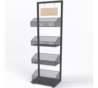 Scaffale per snack, scaffale in metallo per patate con ruote, carrello per chip al dettaglio per supermercati e cucine domestiche, supporto per concessioni organizer per caramelle