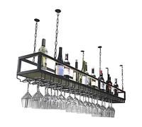 Scaffale per soffitto - porta in vetro da vino sospeso a soffitto, porta bottiglia di vino in legno massiccio europeo, griglia di stoccaggio montato a soffitto, griglia per la cucina sospesa, tenuta