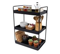 Scaffale per spezie Relaxdays, 3 Ripiani, salvaspazio, Organizer Cucina, HLP: 44 x 26 x 18 cm, Metallo, Nero