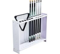 Scaffale per stecche da biliardo autoportante, supporto angolare per sala da biliardo, 8 bastoncini, robusto nero