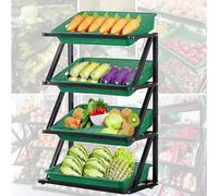 Scaffale per supermercato verde a 4 ripiani, scaffale portafrutta e verdura per cucina, ufficio, dispensa, deposito snack - Scaffale multiuso 47,2"x13,7"x43,3" (25,6 pollici*13,7 pollici*43,3 pol