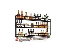 Scaffale Per Vino A LED Montato A Parete Scaffale Per Bicchieri Da Vino, Scaffali Da Bar Metallo Scaffali Galleggianti Upside Calice Appeso Per Bottiglie Di Liquore, Decorazione Per La Casa E La ( Col