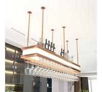 Scaffale per vino con luce a LED, mensole da bar, montaggio a parete, da appendere al soffitto, porta bicchieri da vino, mini bar, vetrina, mensola da cucina