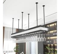 Scaffale per vino con luce a LED, mensole da bar, montaggio a parete, da appendere al soffitto, porta bicchieri da vino, mini bar, vetrina, mensola da cucina
