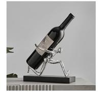 Scaffale per vino da tavolo, moderno portabottiglie, autoportante, decorativo, per il bancone, creativo, a forma di statua, per gli amanti del vino o come regalo di inaugurazione della casa (argento)