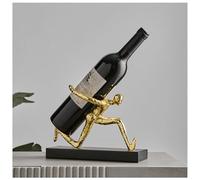 Scaffale per vino da tavolo, moderno portabottiglie, autoportante, decorativo, per il bancone, creativo, a forma di statua, per gli amanti del vino o come regalo di inaugurazione della casa (oro)