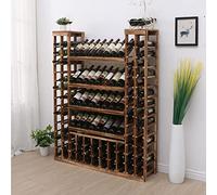 Scaffale per vino in legno massello, refrigeratore per vino alto, decorazione durevole per bar e soggiorno, perfetta per taverna, soluzione robusta ed elegante per riporre il vino.
