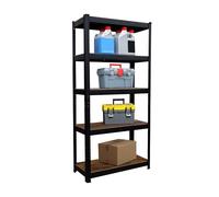 Scaffale Pesante Relaxdays, 875 kg, A x L x P 150 x 75 x 30 cm, 5 Ripiani, Legno, Acciaio e MDF, Nero/Marrone