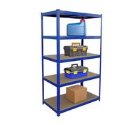 Scaffale Pesante Relaxdays, HxLxP 180 x 100 x 60 cm, Portata 1250 kg, 5 Ripiani, scaffale da Garage, Blu