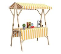 Scaffale pieghevole della stalla del mercato con le ruote e il baldacchino, carrello portatile all'aperto pieghevole del venditore per l'esposizione dell'alimento e il carrello del chiosco del