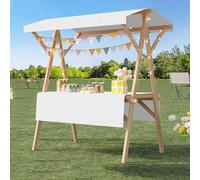 Scaffale pieghevole della stalla del mercato con le ruote e il baldacchino, carrello portatile all'aperto pieghevole del venditore per l'esposizione dell'alimento e il carrello del chiosco del