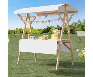 Scaffale pieghevole della stalla del mercato con le ruote e il baldacchino, carrello portatile all'aperto pieghevole del venditore per l'esposizione dell'alimento e il carrello del chiosco del