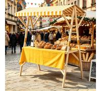 Scaffale Pieghevole Per Bancarella, Carrello Da Venditore Ambulante | Espositore Commerciale Da Esterno Con Tettoia, Per Vendita Ambulante, Mercati Contadini E Fiere,Yellow 1,150cm/59in
