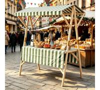 Scaffale Pieghevole Per Bancarella, Carrello Da Venditore Ambulante | Espositore Commerciale Da Esterno Con Tettoia, Per Vendita Ambulante, Mercati Contadini E Fiere,Green 1,150cm/59in
