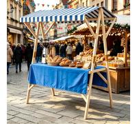 Scaffale Pieghevole Per Bancarella, Carrello Da Venditore Ambulante | Espositore Commerciale Da Esterno Con Tettoia, Per Vendita Ambulante, Mercati Contadini E Fiere,Blue 1,120cm/47.2in