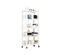 Scaffale pieghevole resistente con ruote di bloccaggio, organizer salvaspazio in metallo per utensili da cucina, microonde, pentole e utensili, facile da montare, carrello portatile nero, grigio