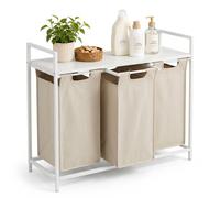 Scaffale porta biancheria con 3 sacchi, cesto e separatore per bagno