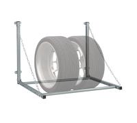 Scaffale Porta Gomme Supporto Portagomme 4 Ruote da Parete Salvaspazio Grigio