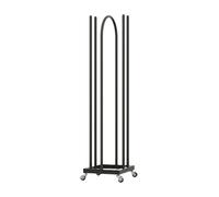 Scaffale Porta-Grucce Impilabile A Quattro Lati con Ruote Solide, Può Contenere Fino A 120 Grucce, Scaffale Porta 2 in 1 per Negozi Di Abbigliamento, Negozi Specializzati(Nero,L)