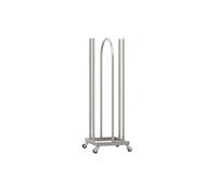 Scaffale Porta-Grucce Impilabile A Quattro Lati con Ruote Solide, Può Contenere Fino A 120 Grucce, Scaffale Porta 2 in 1 per Negozi Di Abbigliamento, Negozi Specializzati(Silver,S)