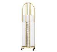Scaffale Porta-Grucce Impilabile A Quattro Lati con Ruote Solide, Può Contenere Fino A 120 Grucce, Scaffale Porta 2 in 1 per Negozi Di Abbigliamento, Negozi Specializzati(Gold,M)