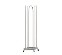 Scaffale Porta-Grucce Impilabile A Quattro Lati con Ruote Solide, Può Contenere Fino A 120 Grucce, Scaffale Porta 2 in 1 per Negozi Di Abbigliamento, Negozi Specializzati(Silver,M)