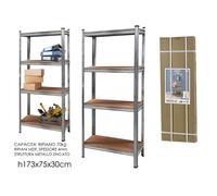 2 Scaffali In Metallo E MDF Scaffale Ad Alta Portata Fino a 875 kg Con 5 Ripiani Regolabili Ideale Per Garage Officina Cantina Capannone Magazzino Design Modulare 180 x 90 x 40 cm