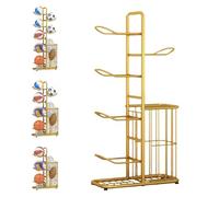 Scaffale Porta Palloni Da Basket, Rastrelliera Verticale Per Palloni Baske, Cestello Portaoggetti Incluso, Piedini Regolabili, Adatto Per Pallavolo, Calcio E Pallacanestro, Porta Palloni Da Basket