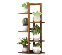 Scaffale Porta Piante in bambù per Interni ed Esterni, espositore angolare Multiplo, portafiori Alto a 5 Livelli per Balcone, Finestra, Giardino, Soggiorno, Camera da Le