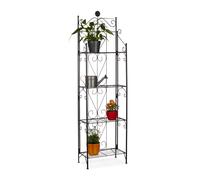 Scaffale porta piante in metallo Mensola da giardino 4 ripiani Nero 4 livelli