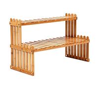 Scaffale Porta Piante Vasi Portafiori in Legno Espositore a 2 Ripiani da Interno e Esterno Giardino Balcone Scaffale per scaffali da esterno per interni