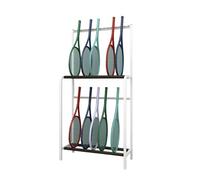 Scaffale Porta Racchette Da Badminton, Espositore Porta Racchette Da Tennis Per La Casa, Scaffale Portaoggetti A Doppio Strato, Può Contenere 26 Racchette(White)